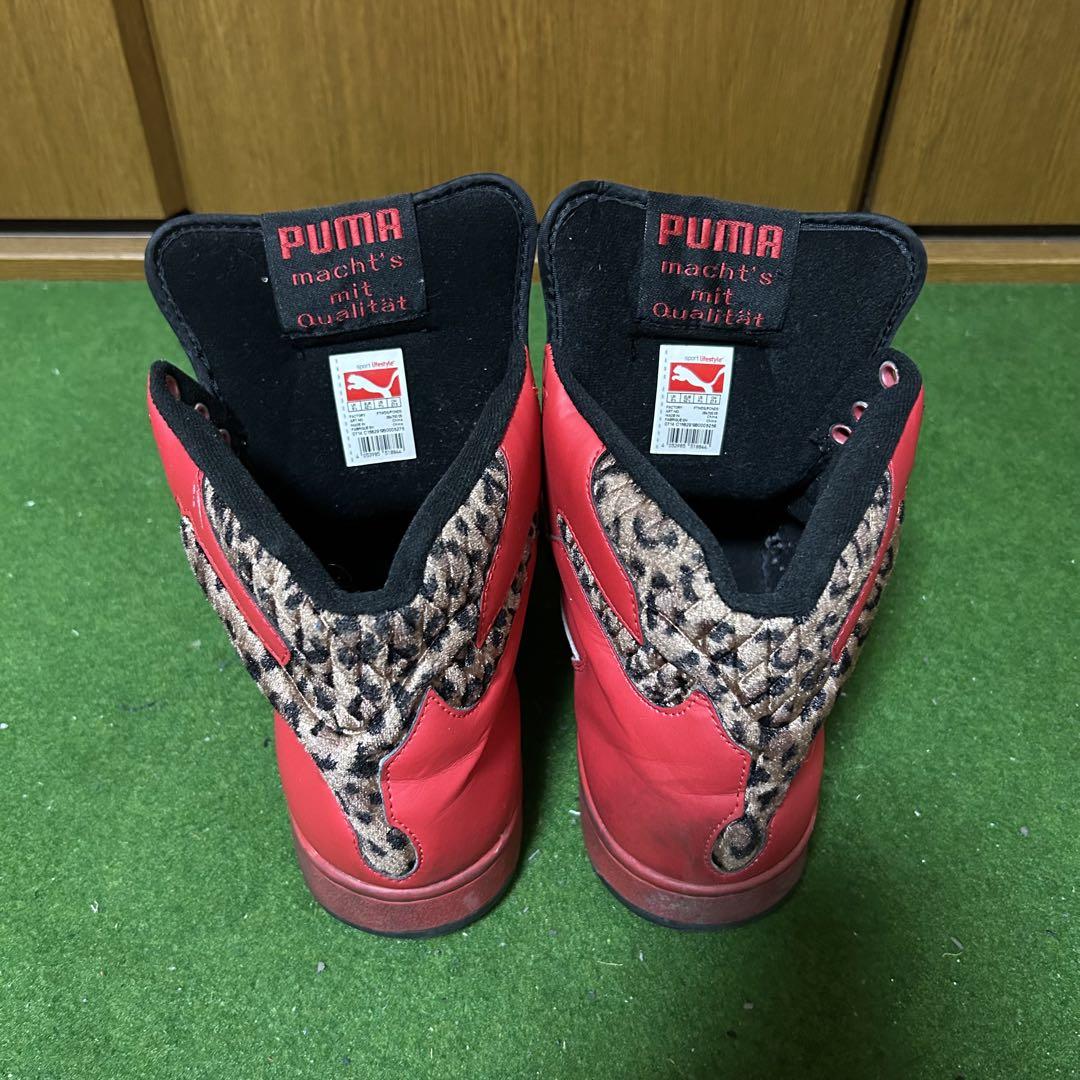 PUMA CAT 豹柄 ハイカット スニーカー 赤 レッド プーマキャット