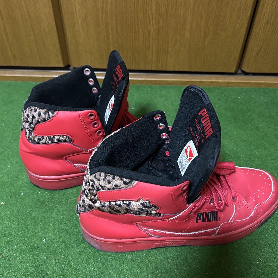 PUMA CAT 豹柄 ハイカット スニーカー 赤 レッド プーマキャット