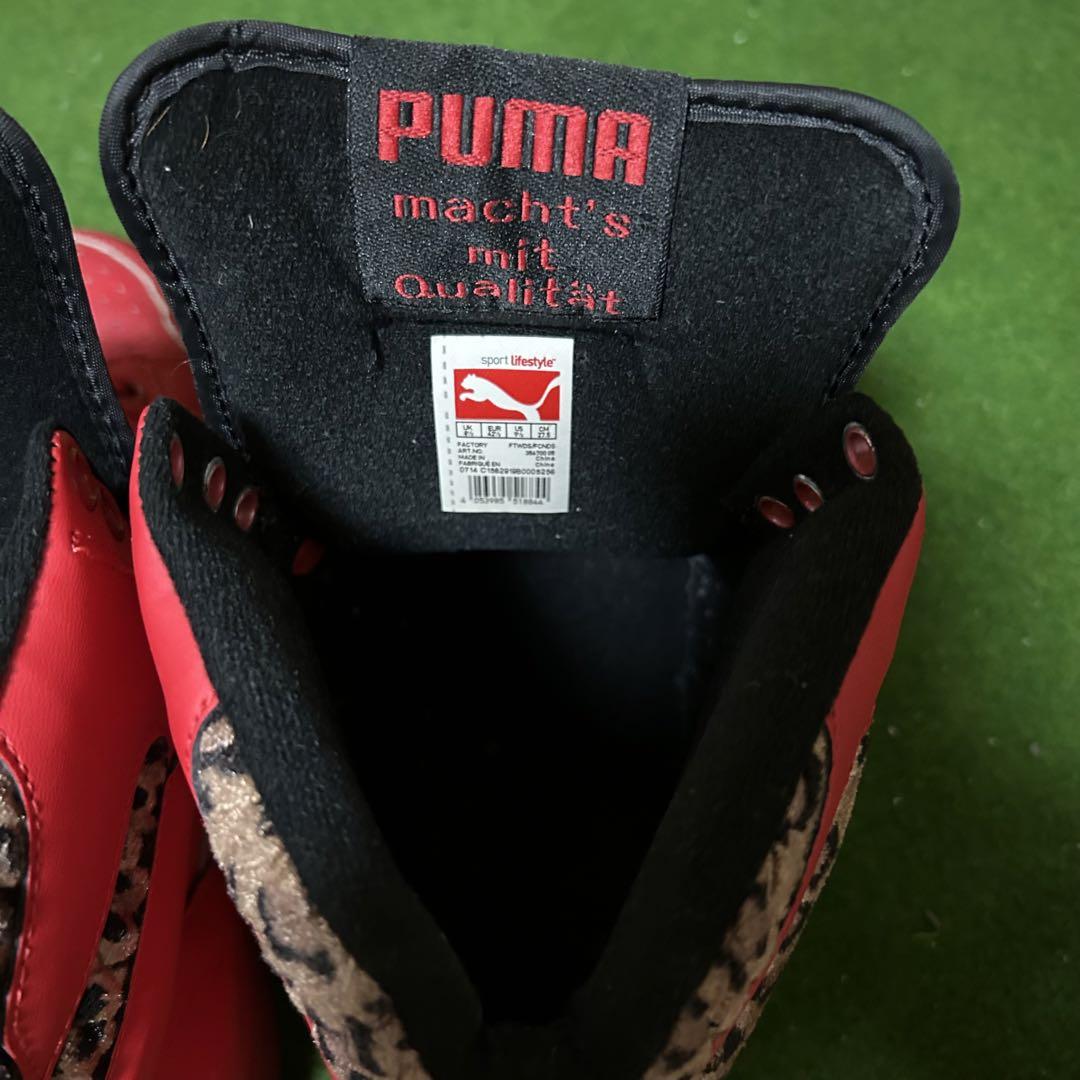 PUMA CAT 豹柄 ハイカット スニーカー 赤 レッド プーマキャット