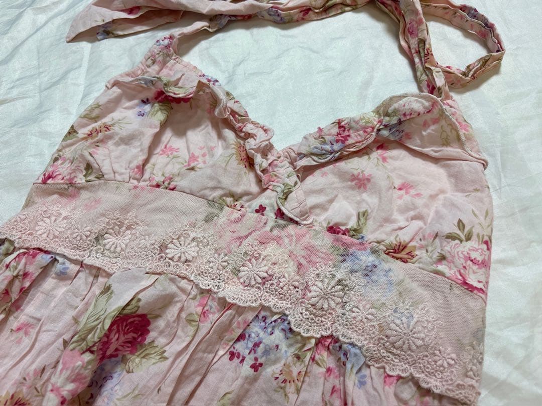 LIZLISA y2k 平成ギャル ホルターネックミニワンピース　 花柄