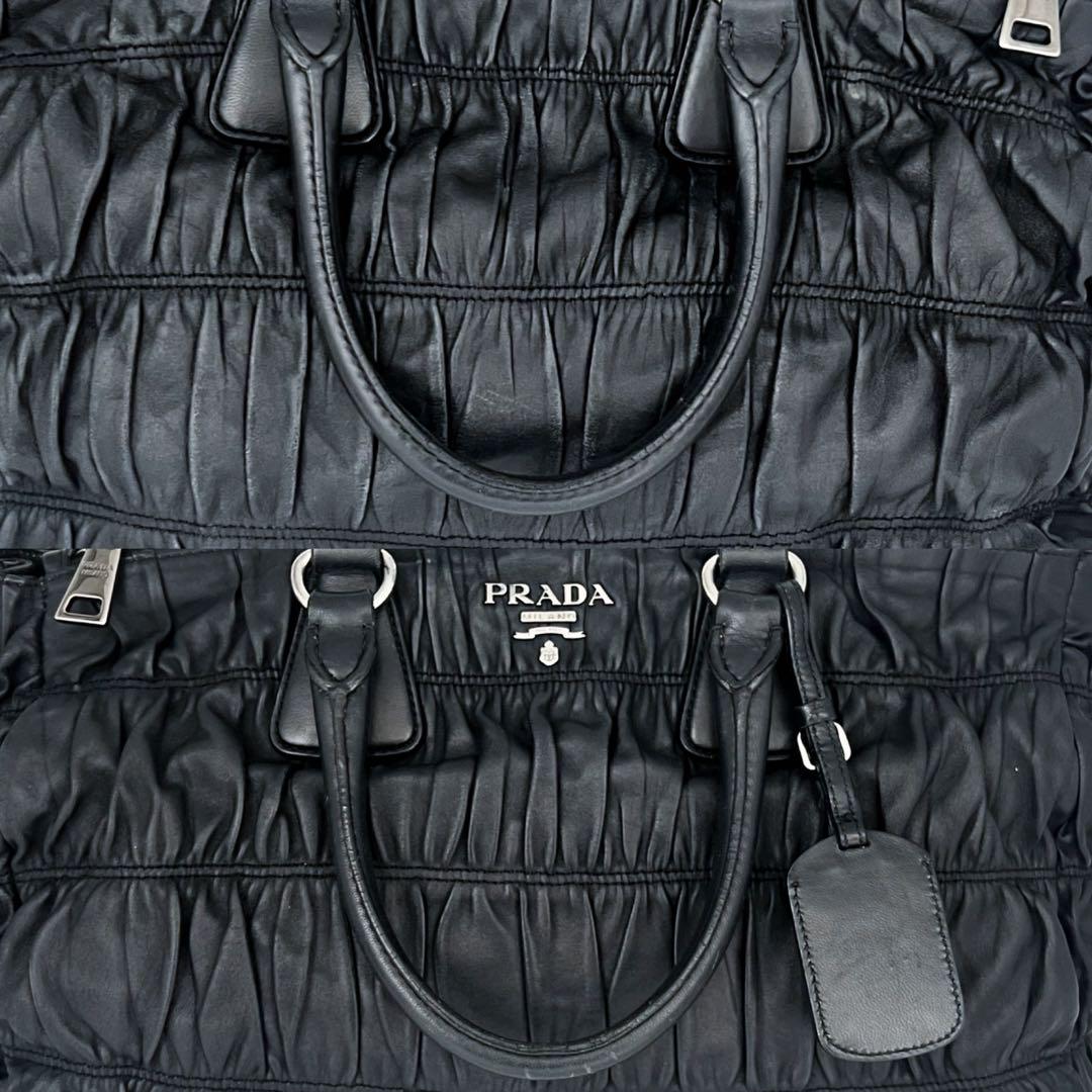 極美品✨プラダ　ハンドバッグ　レザー　ダークネイビー 楽天市場】プラダ PRADA サフィアーノ ハンドバッグ ネイビー