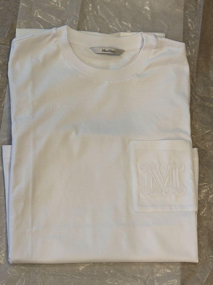 2025SS Max Maraマックスマーラ パパイア ロゴ繍 Tシャツ