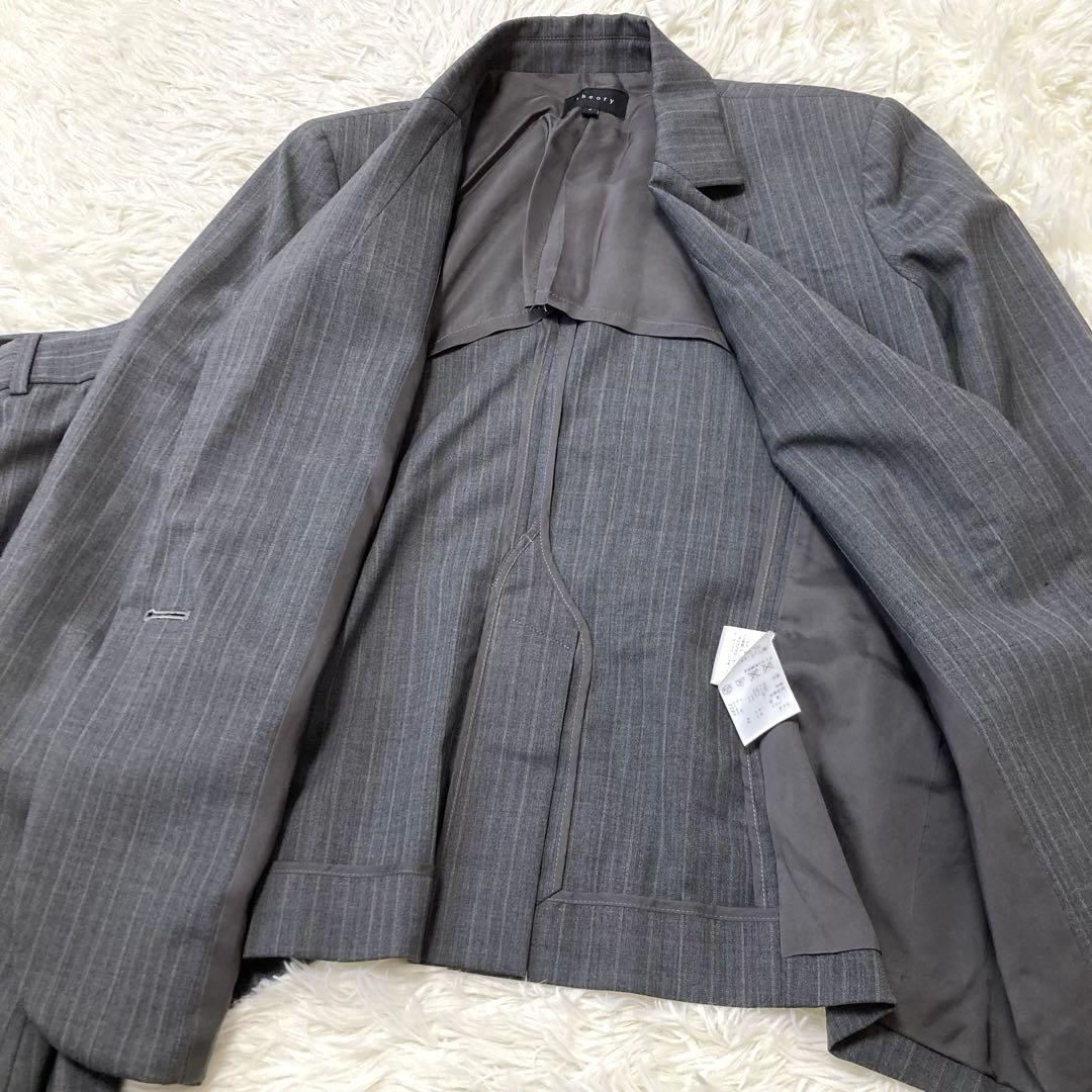 セオリー♡スーツ　WEIGHTLESS STRIPE ジャケット　パンツ　グレー セオリー♡スーツ WEIGHTLESS STRIPE ジャケット パンツ グレー