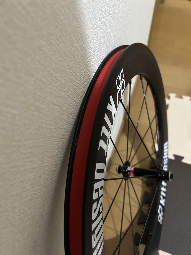 【500円引きクーポン】 値下】未使用 Kittdesign 20 フロントのみ カーボンホイール パーツ