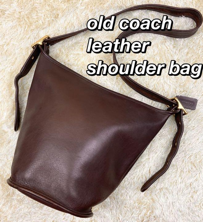大特価 【美品】オールドコーチ ショルダーバッグ COACH レザー ブラック 肩掛け - ショルダーバッグ