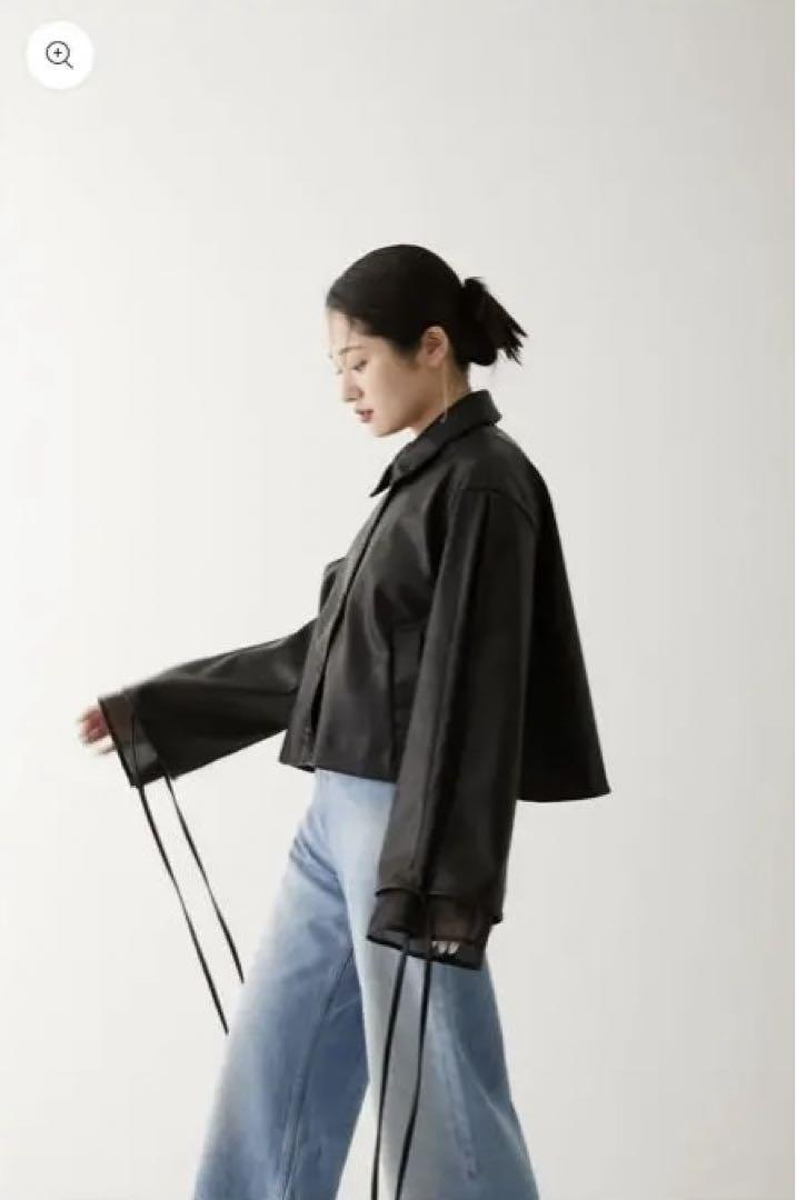 ジャケット・アウター MYNE LONG SLEEVE SHORT BLOUSON/BLACK