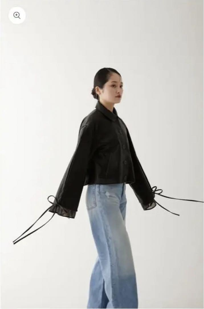 ジャケット・アウター MYNE LONG SLEEVE SHORT BLOUSON/BLACK