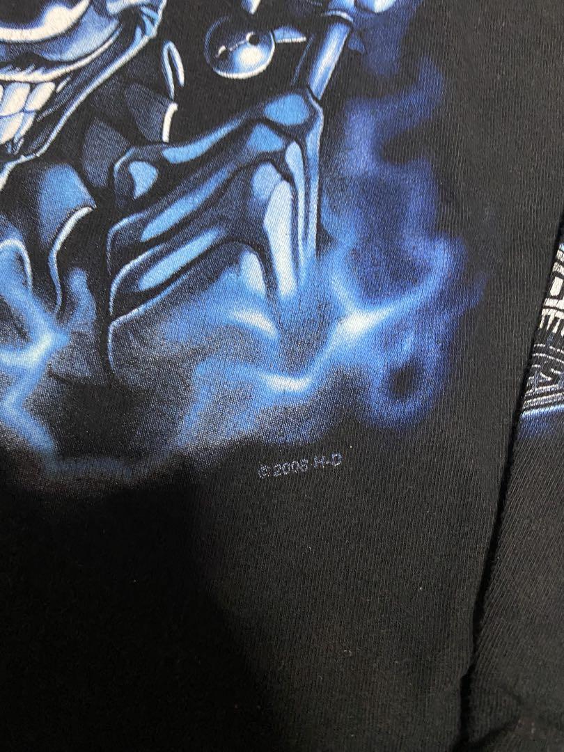 Harley Davidson blue flame joker ロンT 両面