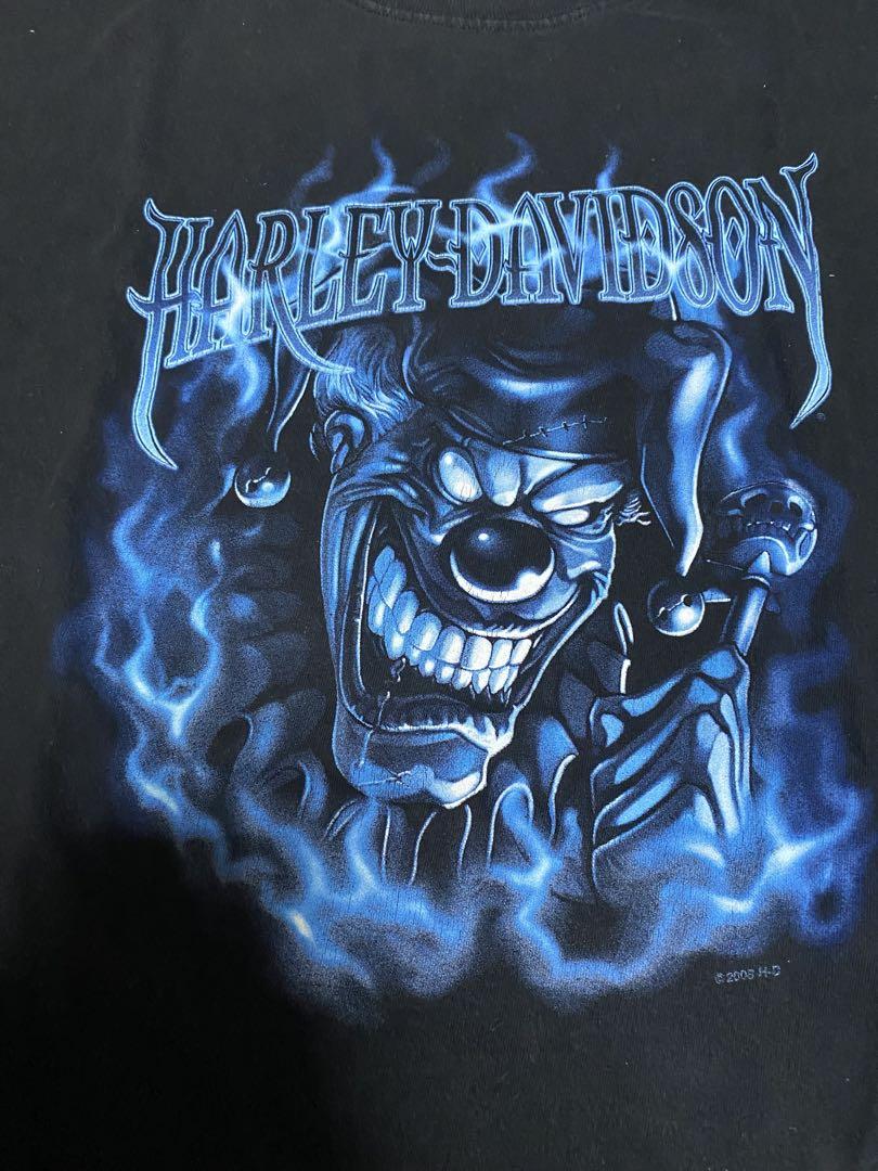 Harley Davidson blue flame joker ロンT 両面