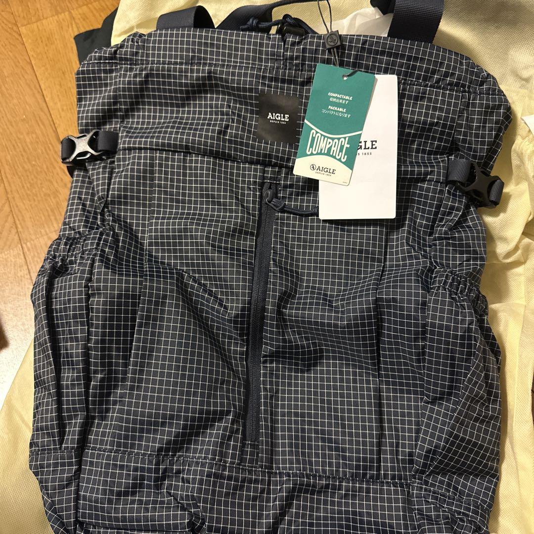 AIGLE COMPAC ネイビーチェックリュック