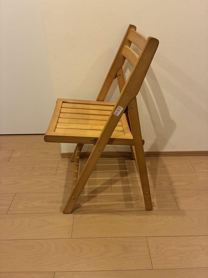 木製折りたたみチェア 2脚セット