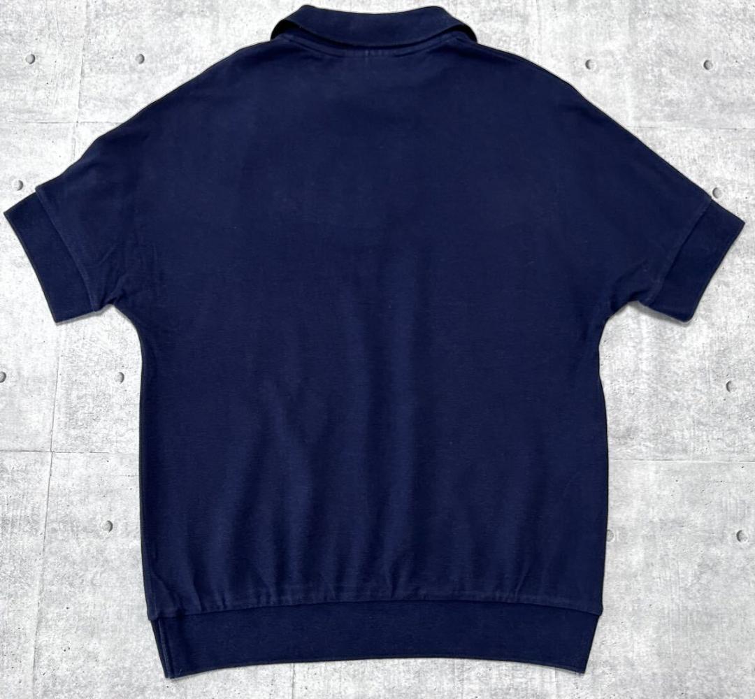 【フランス製】LACOSTE リヨセル混 スキッパー ルーズフィット ポロシャツ LACOSTE リヨセル混 上質素材 スキッパー リブ ポロシャツ