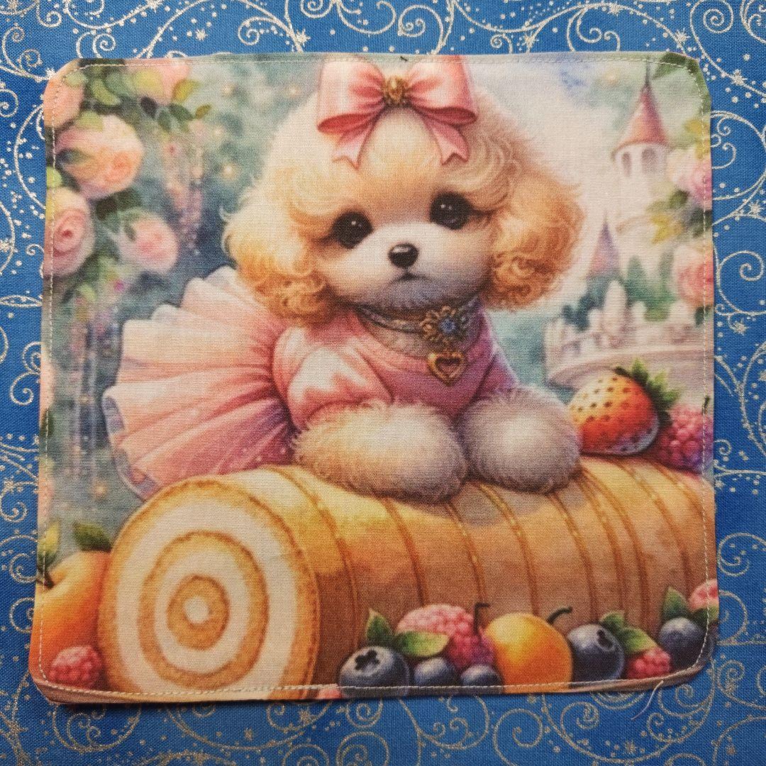 ちっちざる　ハンカチ　ワンコさん柄　20枚 小桜小紋 たおるはんかち 約31×31cm 1枚 おすわり犬 BL 青