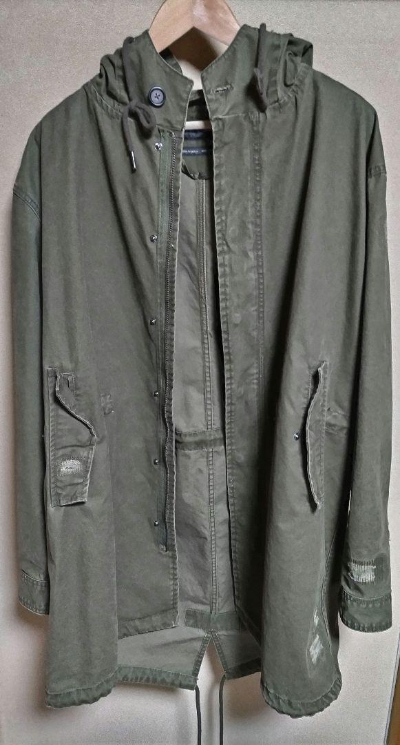ZARA MAN モッズコート M オリーブグリーン フードあり - メルカリ