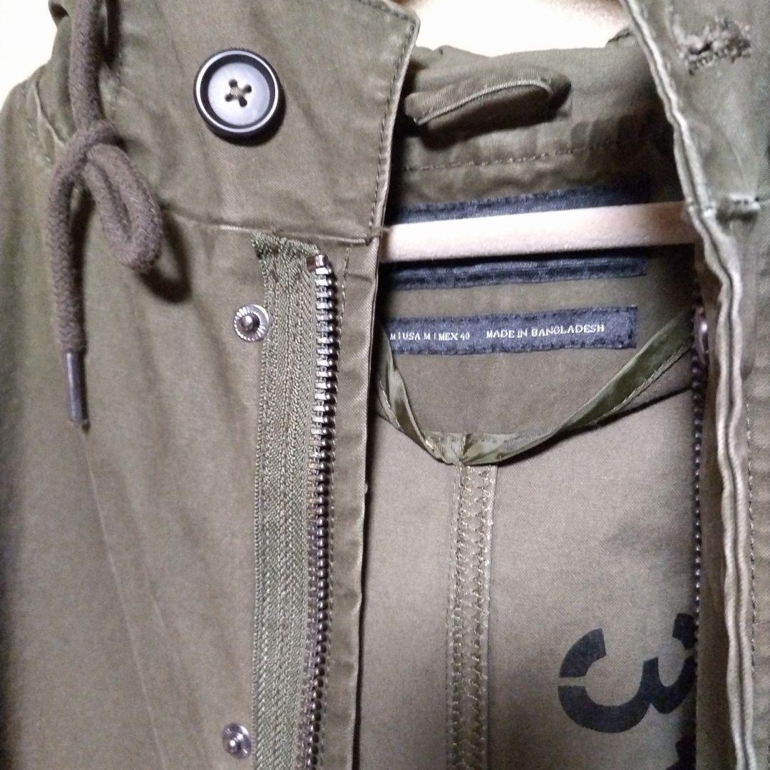 ZARA MAN モッズコート M オリーブグリーン フードあり - メルカリ