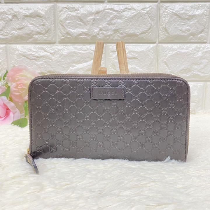 50%OFF】 【極美品✨】GUCCI ブラウン 長財布 ラウンドファスナー
