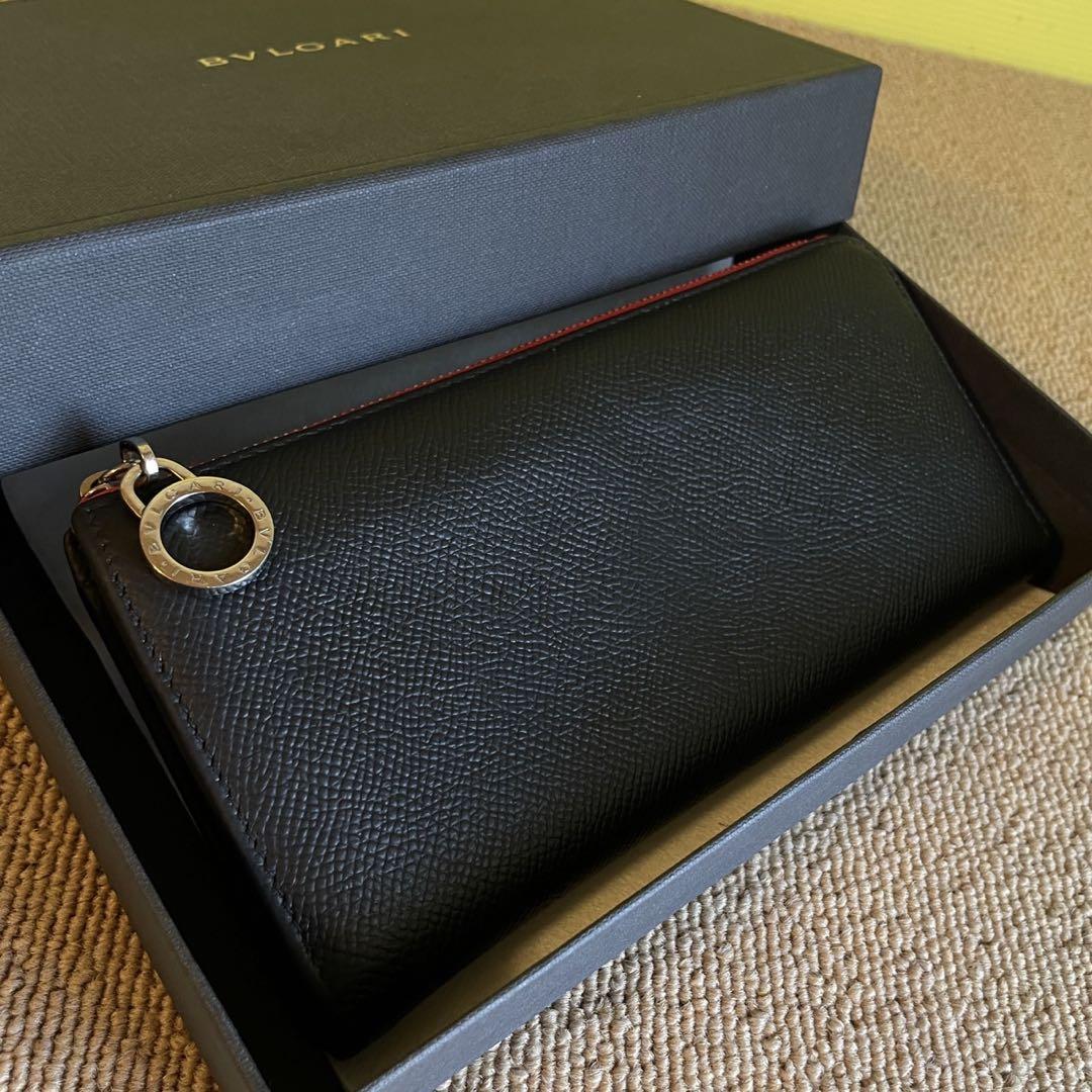 ブルガリ ロングウォレット 黒 ブランド 未使用級 長財布 ブラック 美品 正規品⭐️美品⭐️BVLGARI ブルガリ 男女兼用 ロングウォレット