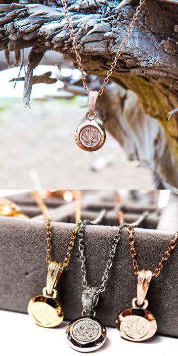 【SALE】波 ネックレス重ね付け ハワイアンジュエリー 丸 カレイキニ ペア