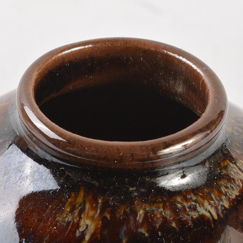 茶道具 京焼 桶谷定一作 茄子茶入 袱紗付 共箱 V 6575 茶道具 京焼 桶谷定一作 茄子茶入 袱紗付 共箱 V 6575