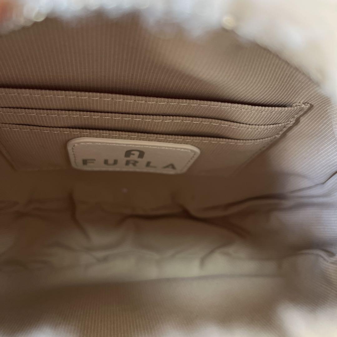 FURLA ファー ショルダーバッグ 円形