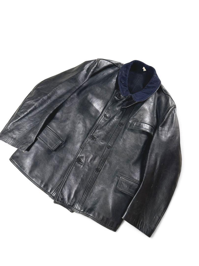 ジャケット・アウター 40-50s Corbusier Leather Jacket Wool