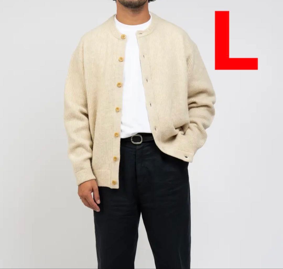 OVY Lamb Wool Crew Neck Cardigan beige