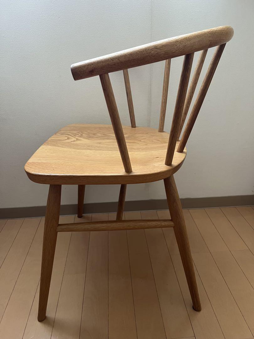 無印良品 アームチェア オーク材 丸脚