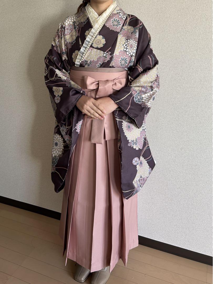 pp☆様専用 卒業式　新品 未使用レトロ モダン 二尺袖着物と袴❷点セット