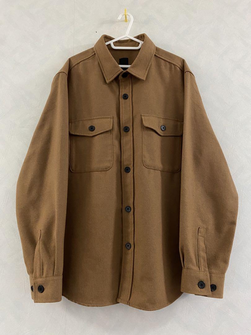 美品 H&M 無地 ヘビーネル XL 厚手 エイチ・アンド・エム ワークシャツ