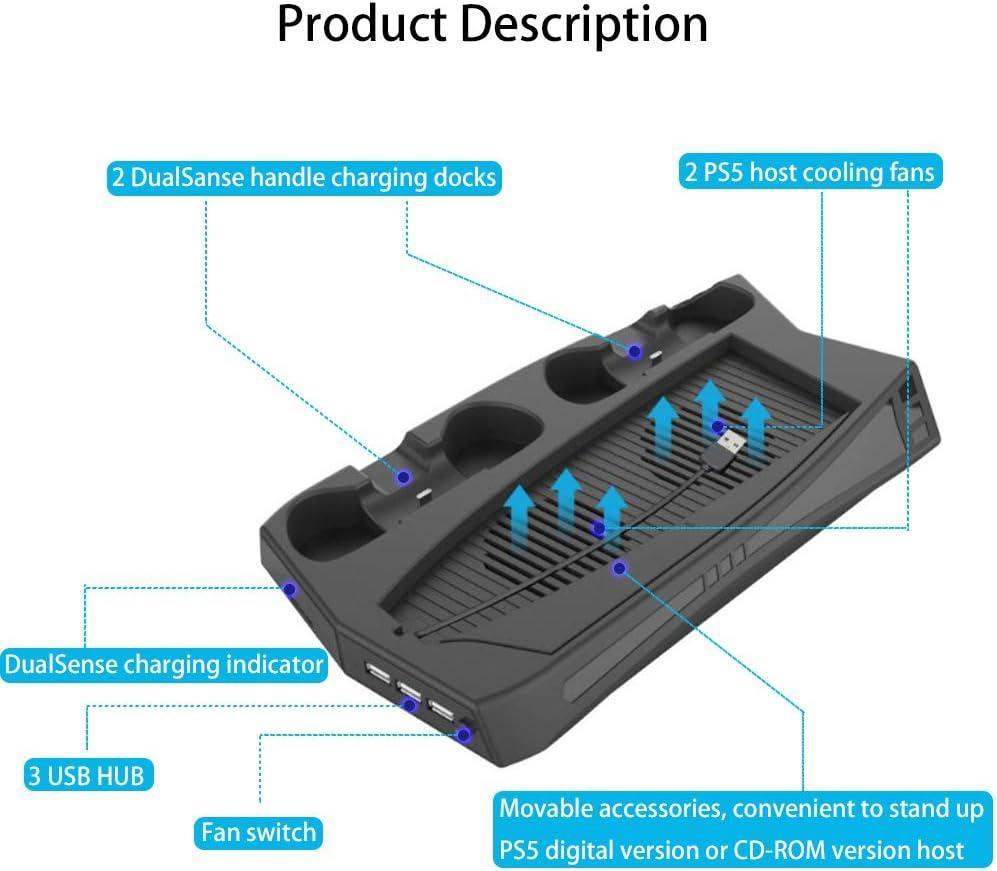冷却ファン付き垂直スタンド PS5デジタルエディション 高速冷却