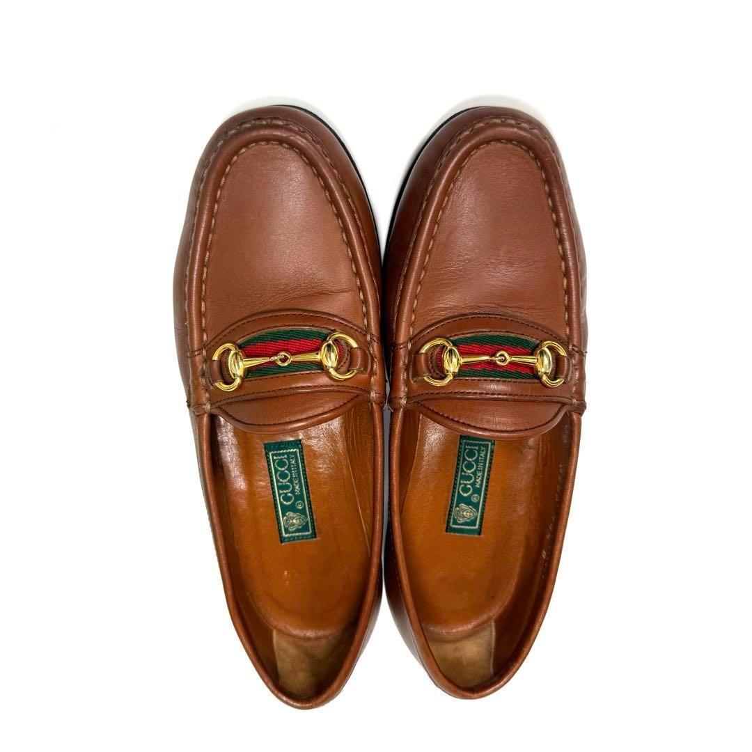 GUCCI グッチ ホース　ビットローファー シェリーライン　ブラウン 人気】GUCCI グッチ ホースビットローファー シェリーライン
