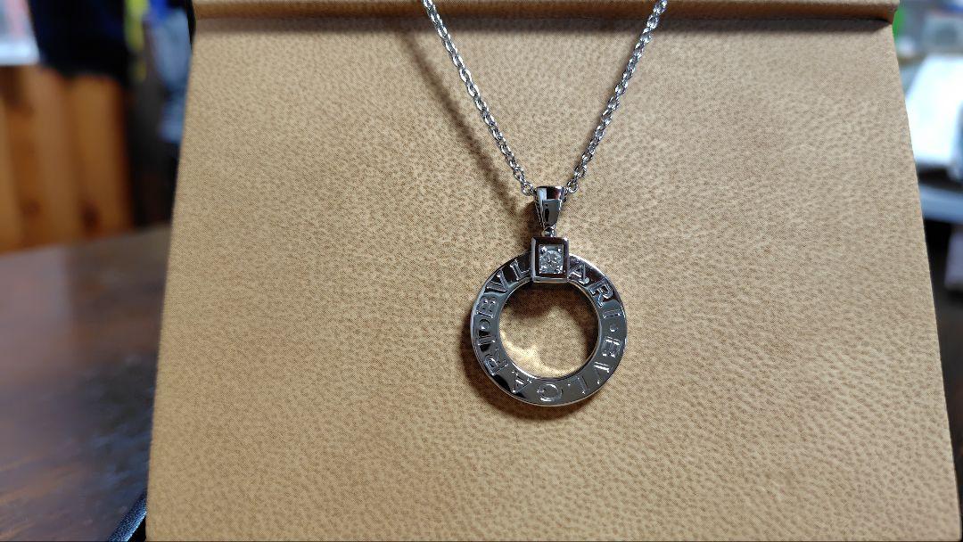 ブルガリ BVLGARI 極上品 ダブルロゴサークル 1P K18WG 画像1