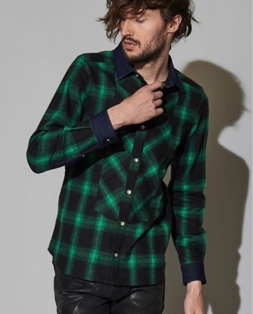 匿名発送　美品　NOID. クレリックバイアスオンブレーチェックSH サイズ2