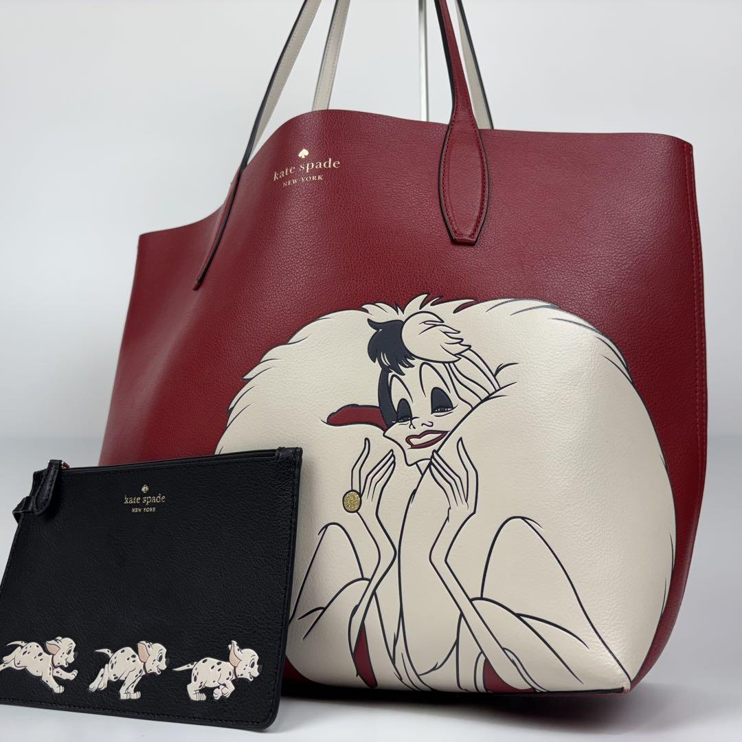 美品✨ケイトスペード レザー 肩掛け トートバッグ 101匹わんちゃん クルエラ