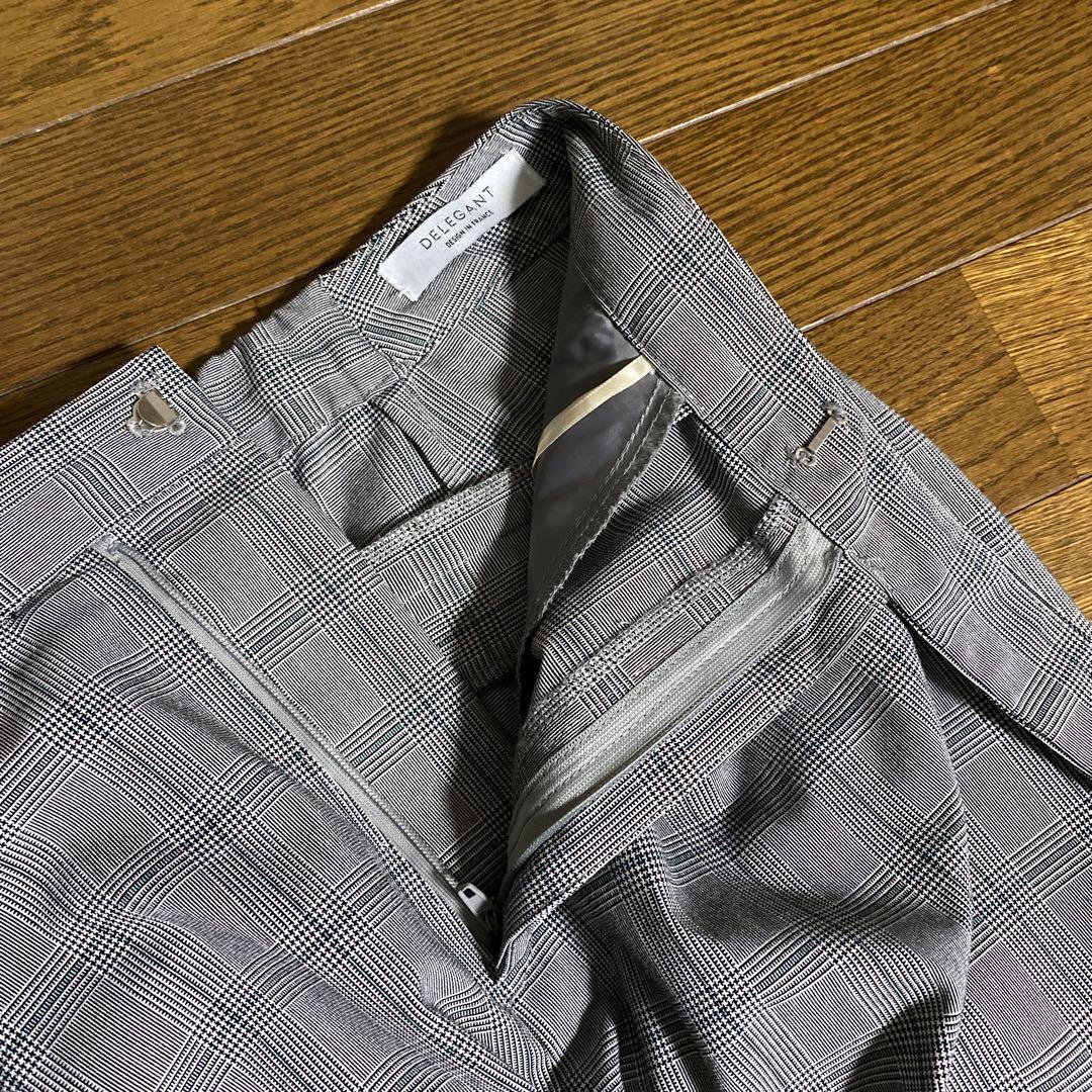 インデックス　スーツ　M グレー　チェック　パンツスーツ　セレモニー