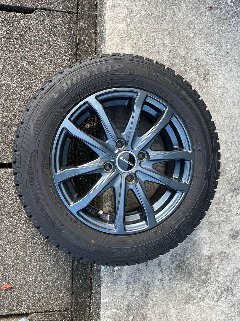 ダンロップ スタッドレス 165 70 R14 4WDタイヤ
 マーチ 21年製 ホイール付