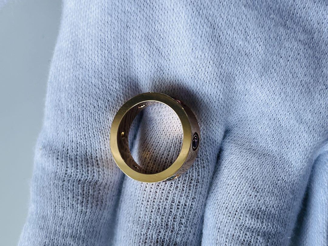 カルティエ Cartier マルチカラーストーン ラブリング 指輪 K18YG