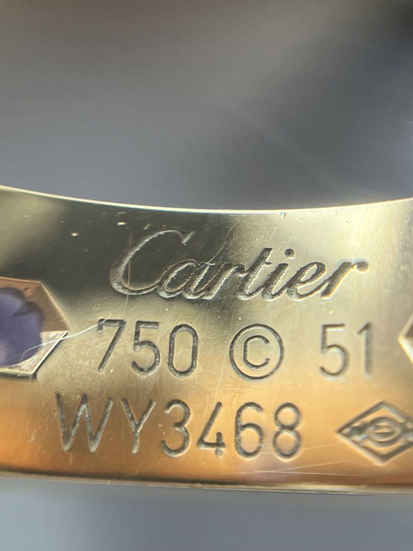 カルティエ Cartier マルチカラーストーン ラブリング 指輪 K18YG