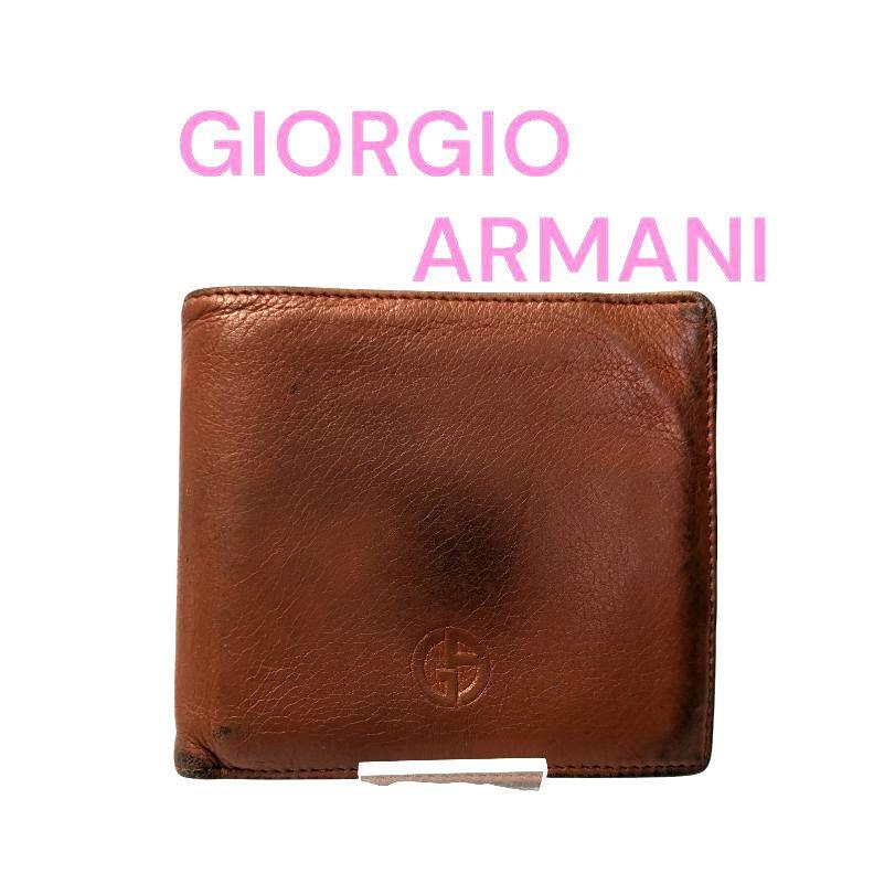 比較的美品　ARMANI　ジョルジオアルマーニ　折財布　ロゴ　レザー Amazon | [Giorgio Armani] ジョルジオアルマーニ 財布 メンズ