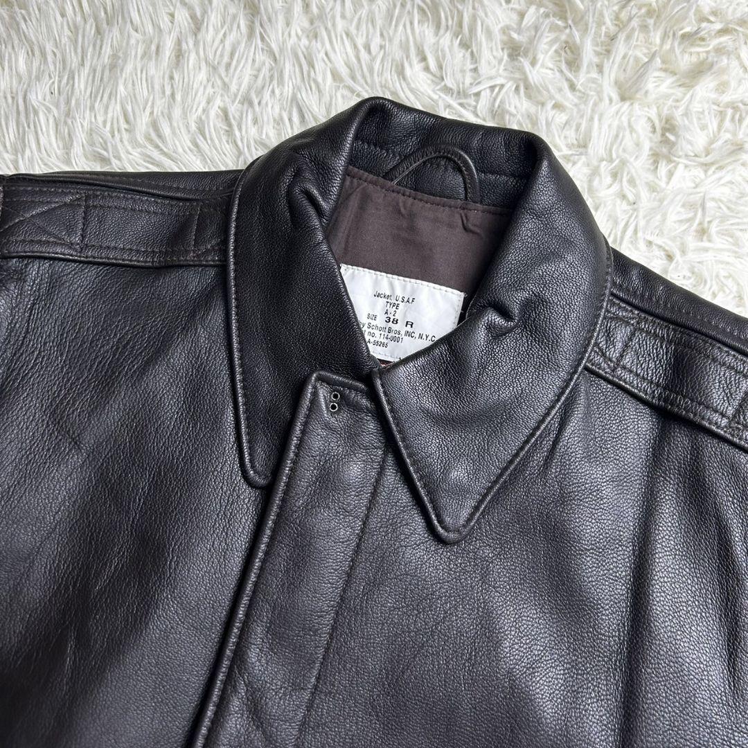 入荷now 口コミ 極美品】 Schott A-2 USA製 レザージャケット ブルゾン ジャケット・アウター