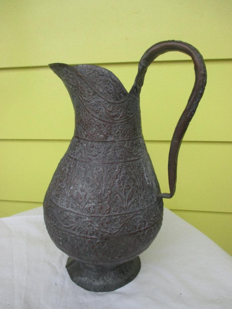 ★銅製ピッチャー アンティーク 金属工芸 経年の味 アラビア風装飾 雑貨置物 ★銅製ピッチャー アンティーク 金属工芸 経年の味 アラビア風装飾 雑貨置物