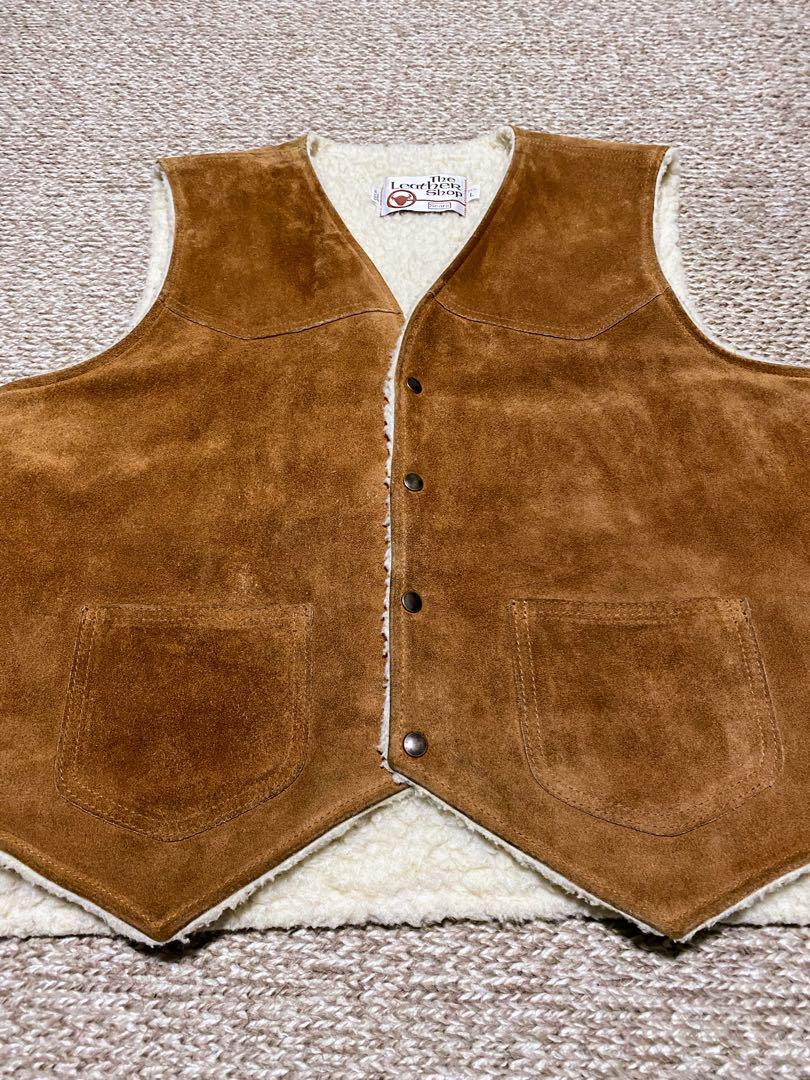 ★雰囲気抜群‼️USA製★70s Sears ボア付き スウェード ベスト L‼️