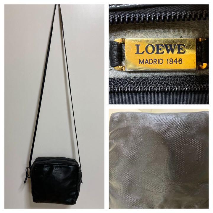 極 ロエベ ナッパレザー バッグ ブラック brsLi-m84947646395 美品 LOEWE オールド 低価最新作