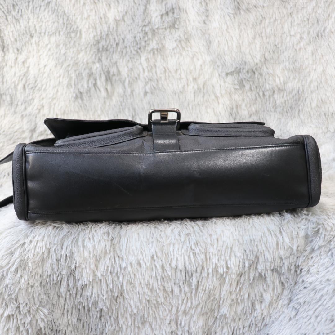 LOEWE メッセンジャーバッグ リピートアナグラム A4 レザー 黒 LOEWE メッセンジャーバッグ リピートアナグラム A4 レザー 黒