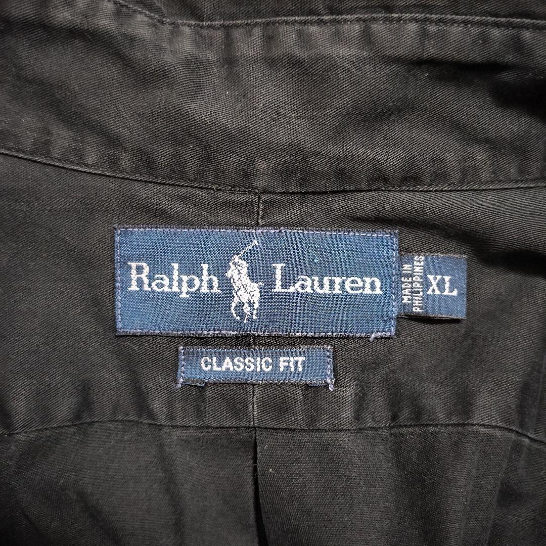 90s ラルフローレン Ralph Lauren BDシャツ 長袖 ブラック