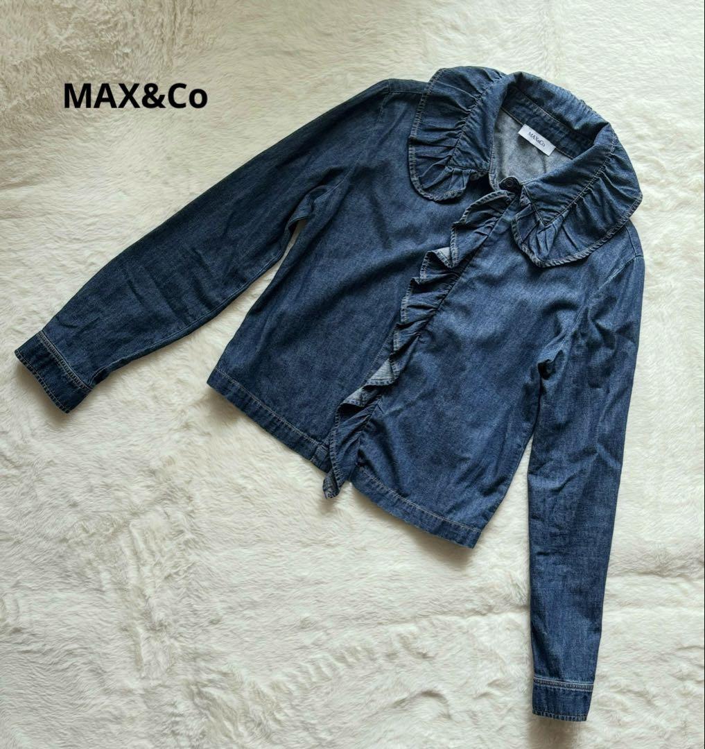 MAX&Co／デニムフリルシャツ