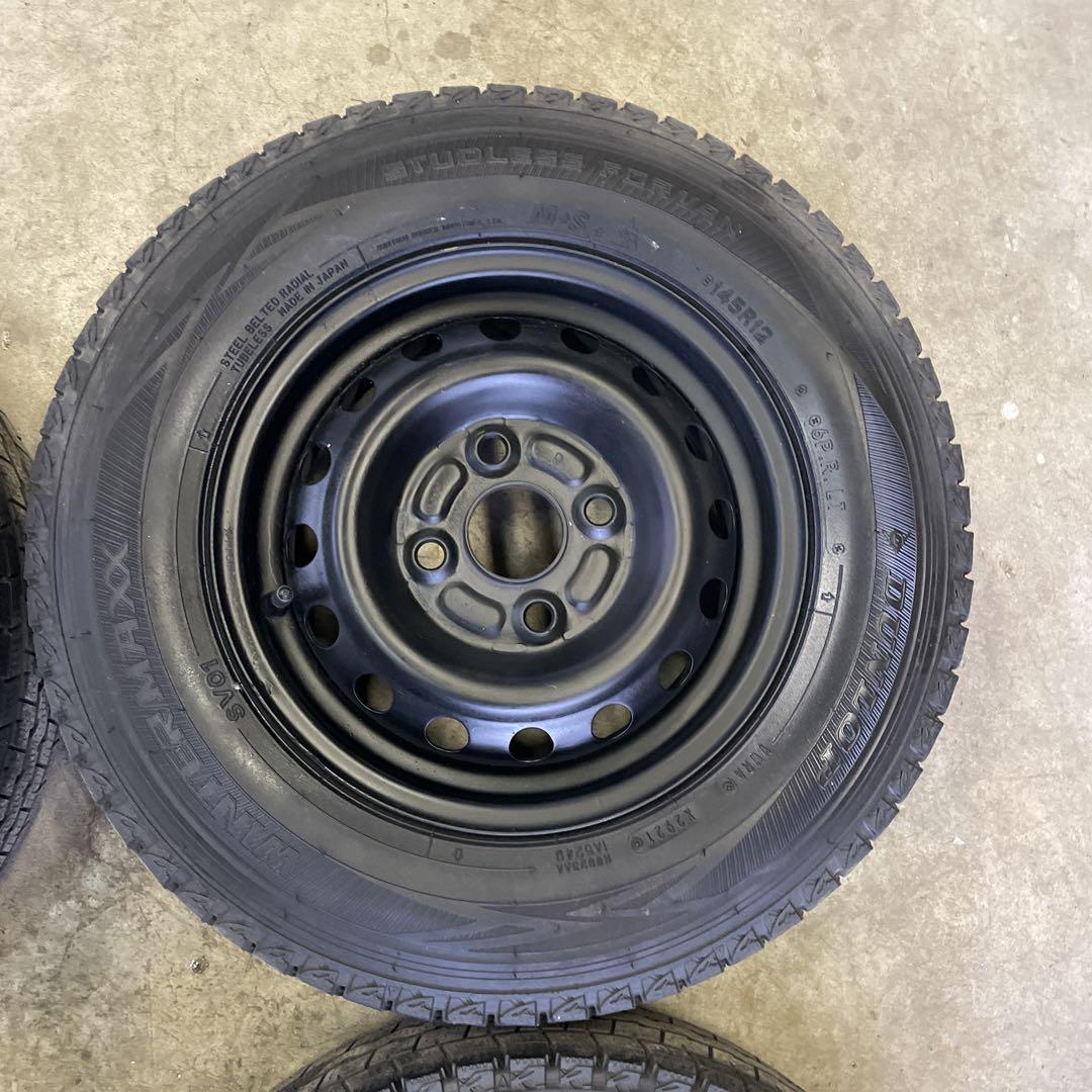 鉄チン　鉄ホイール　スチールホイール　スタッドレス　145/80R12 埼玉　黒