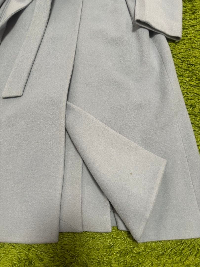 最短翌日お届け。 オンワード BEIGE. ライトブルー ロングコート ベルト付き サイズ4M BEIGE 品質が完璧、値段が激安！