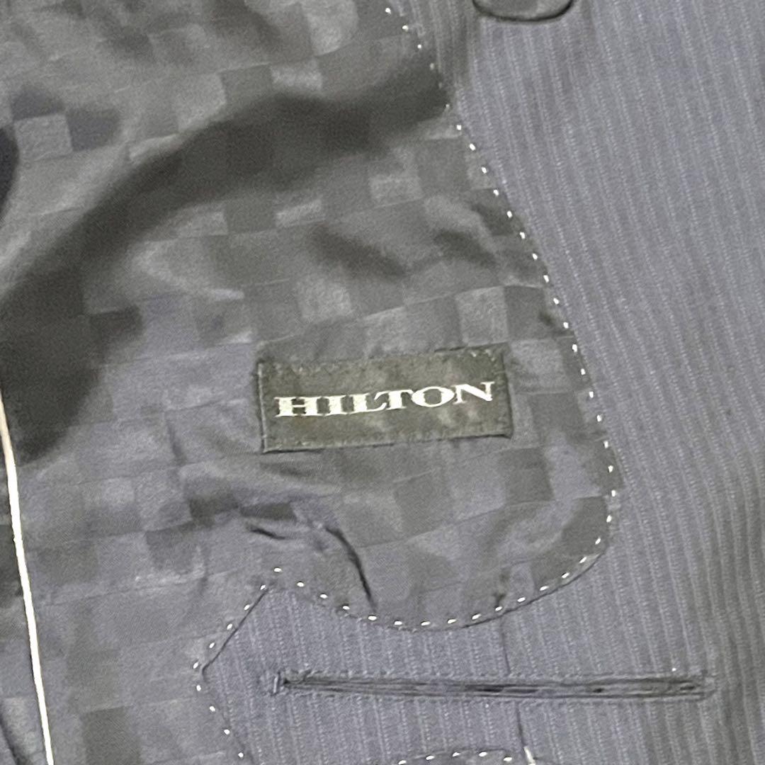 【極美品】HILTON×GUABELLO スーツ セットアップ ネイビー シルク