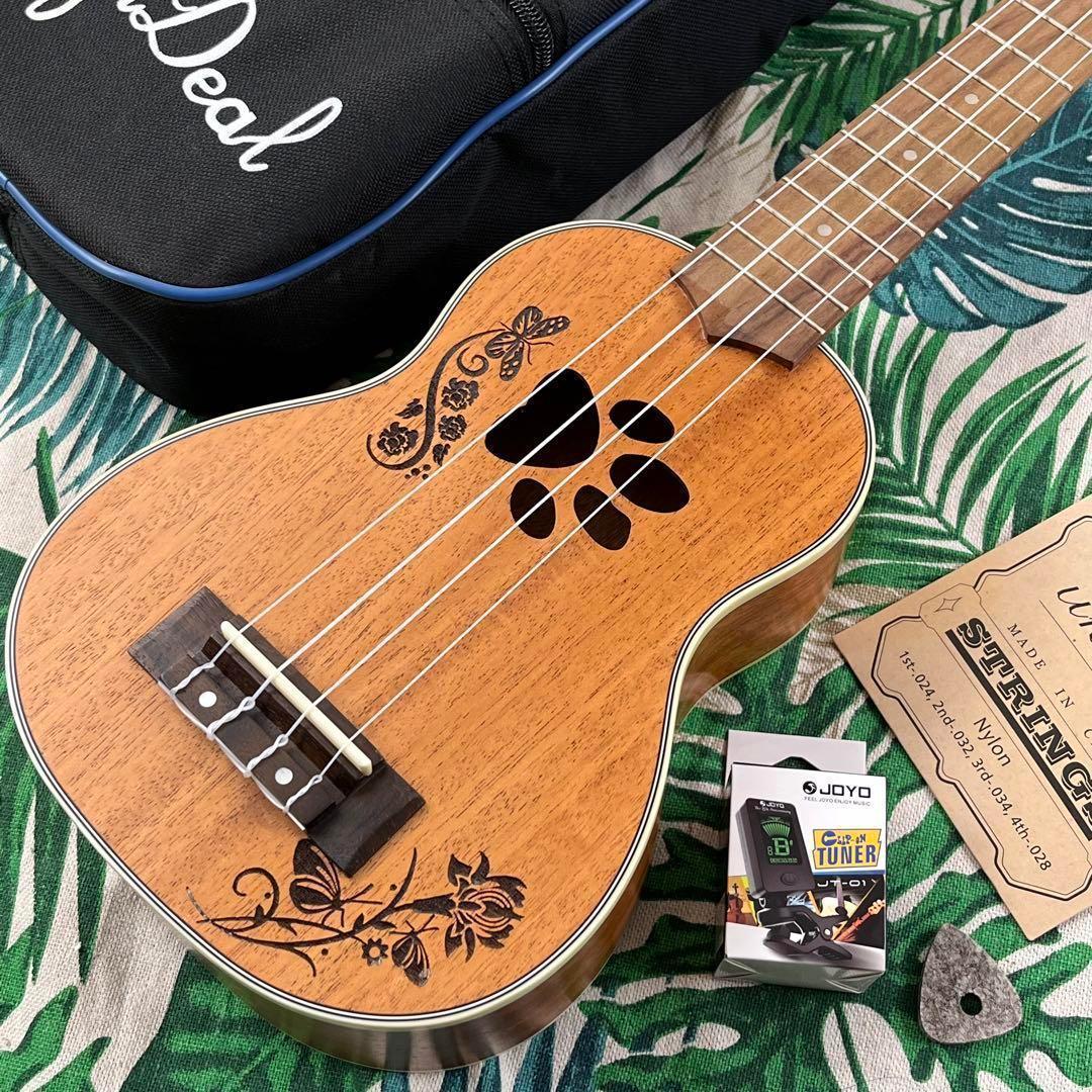 【入門セット】肉球が可愛いマホガニー材のソプラノ・ウクレレ【ウクレレ専門店】